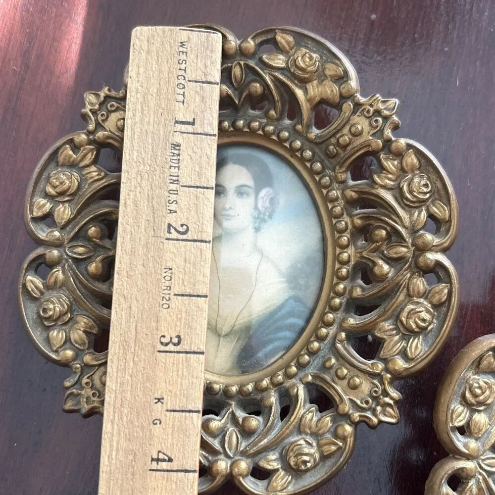 Vintage Cameo Creations Dual Portraits, Convex Glass, Made In France